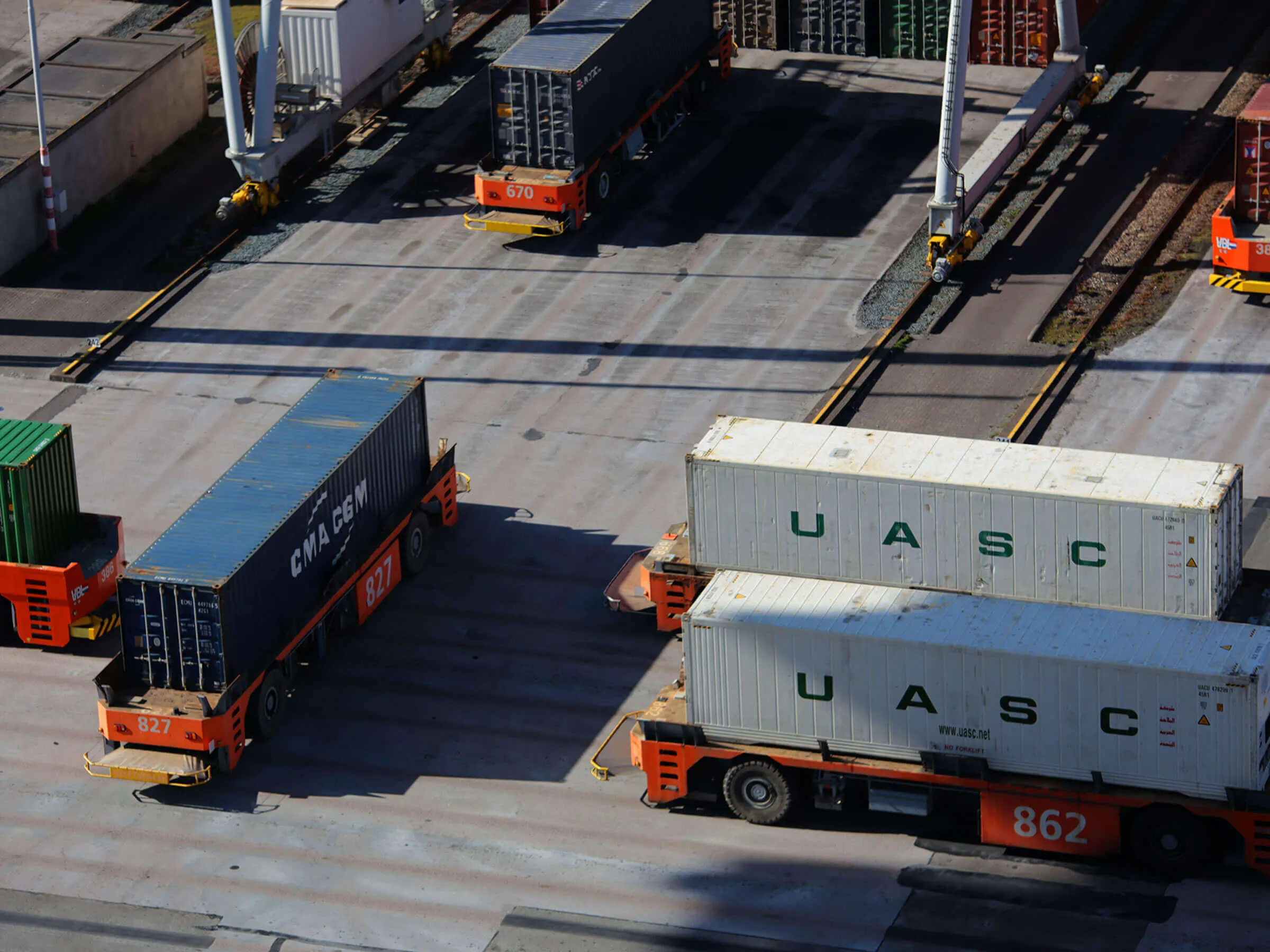 Containers at a harbor